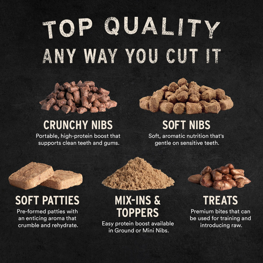 Vital Essentials Freeze Dried Raw Beef Dog Food Mini Nibs 5.5 oz - High Protein, Grain Free