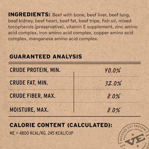 Vital Essentials Freeze Dried Raw Beef Dog Food Mini Nibs 5.5 oz - High Protein, Grain Free