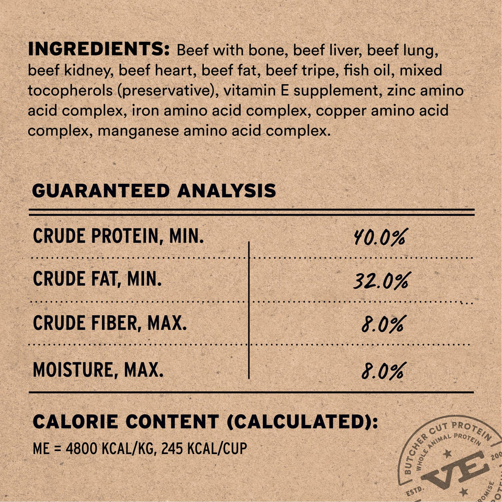 Vital Essentials Freeze Dried Raw Beef Dog Food Mini Nibs 5.5 oz - High Protein, Grain Free