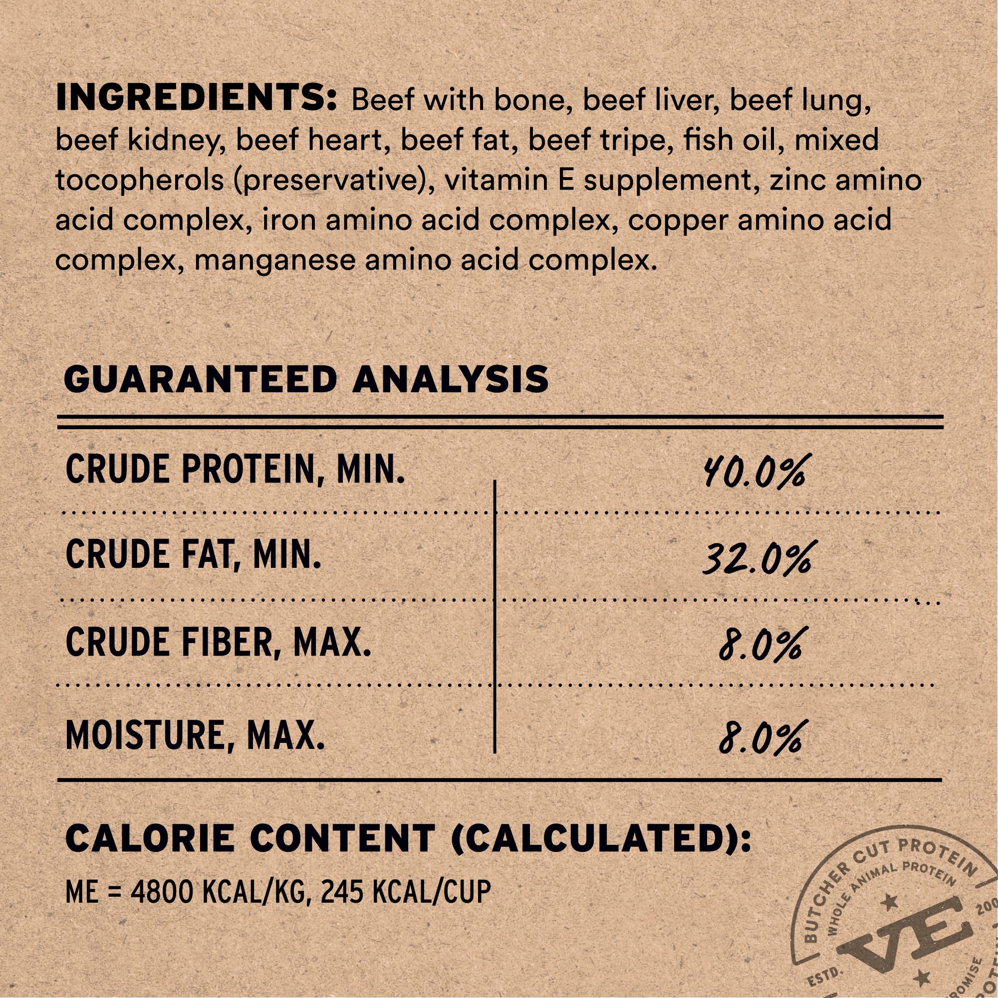 Vital Essentials Freeze Dried Raw Beef Dog Food Mini Nibs 5.5 oz - High Protein, Grain Free