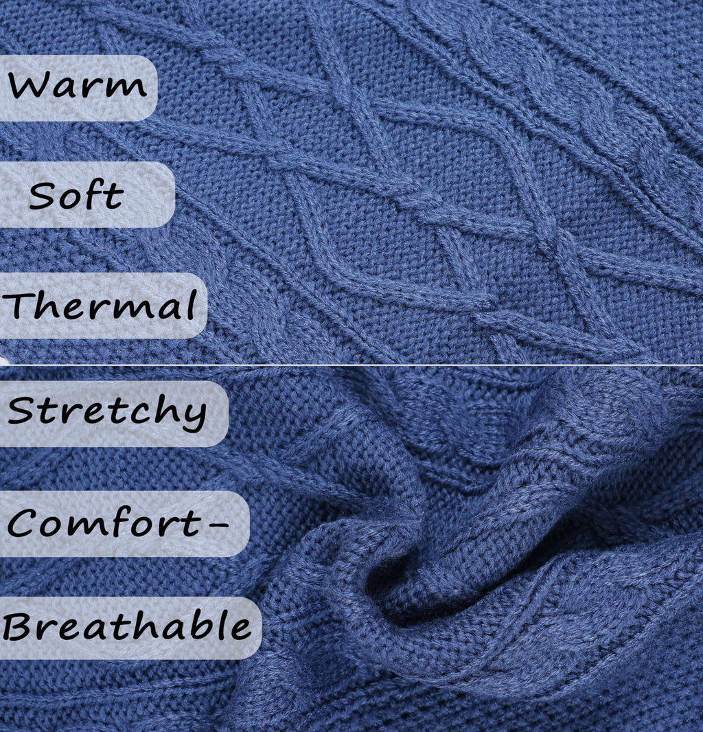 viunimo Blue Turtleneck Dog Sweater - Large for Small Breeds (Bust 18.11")