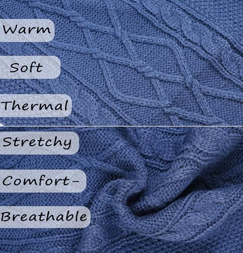 viunimo Blue Turtleneck Dog Sweater - Large for Small Breeds (Bust 18.11")