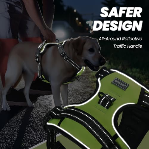 VIVAGLORY No Pull Dog Harness XS - Easy Walk with Front & Back Clips, Padded, Bright Yellow
