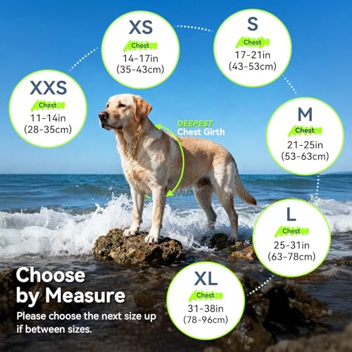 VIVAGLORY Rip Stop Dog Life Vest XXS – Bright Yellow Flotation Jacket with Handle and Reflective Trim