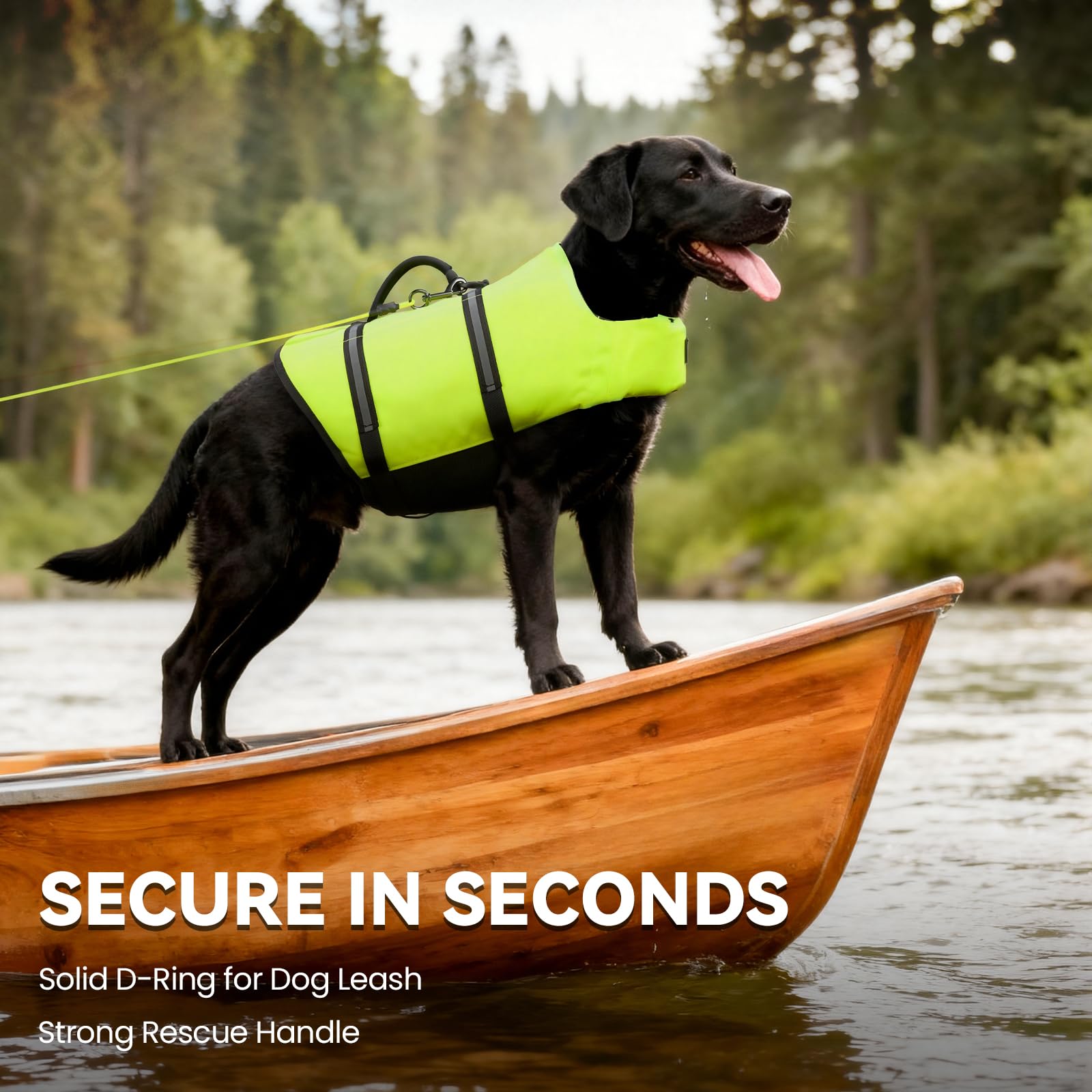 VIVAGLORY Rip Stop Dog Life Vest XXS – Bright Yellow Flotation Jacket with Handle and Reflective Trim