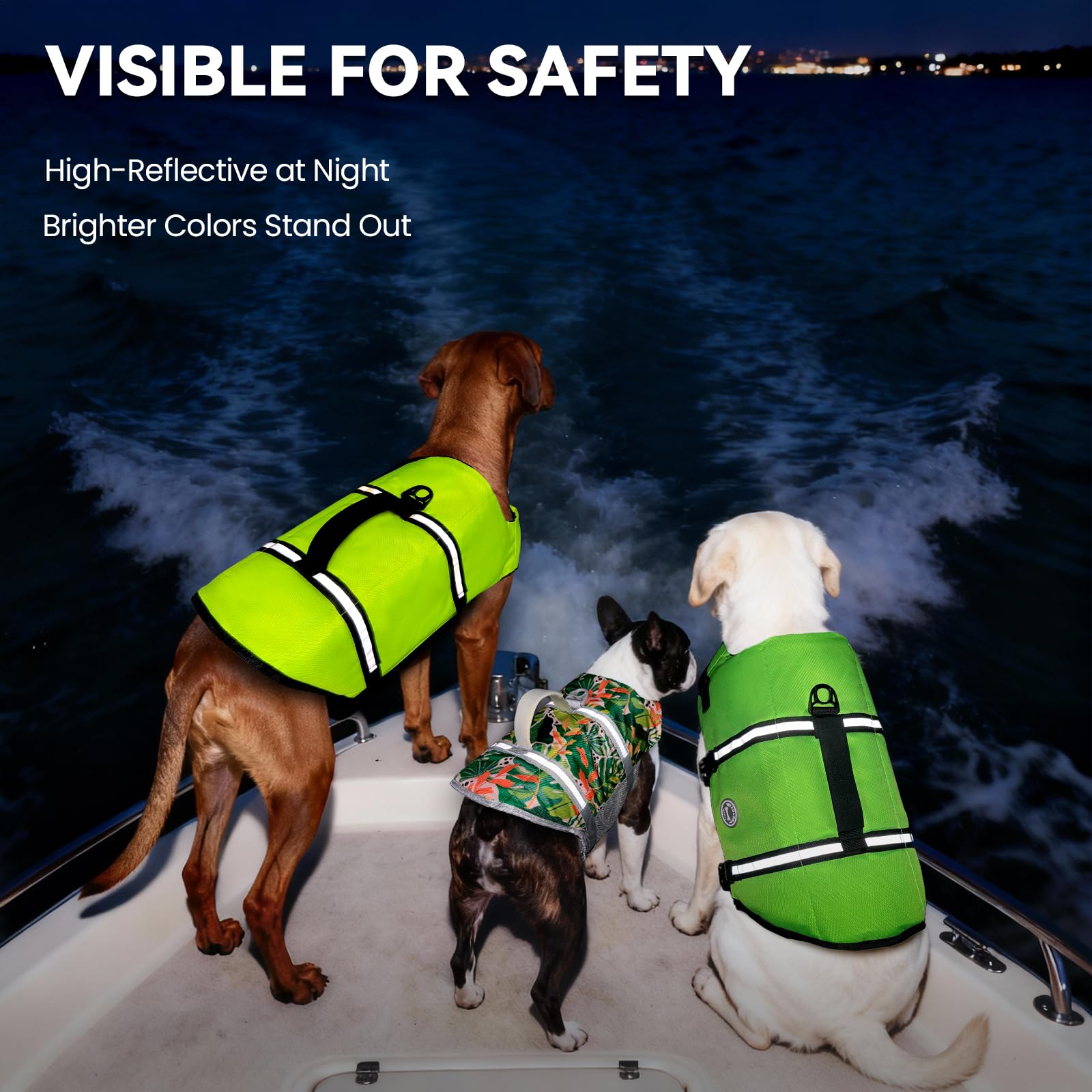 VIVAGLORY Rip Stop Dog Life Vest XXS – Bright Yellow Flotation Jacket with Handle and Reflective Trim