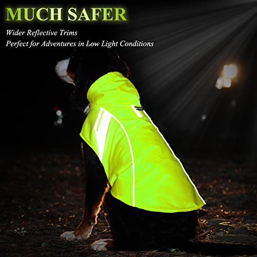 VIVAGLORY Wetoff Dog Raincoat Size S – Water-Repellent, Reflective, Lightweight Rain Jacket for Small Dogs (Bright Yellow)