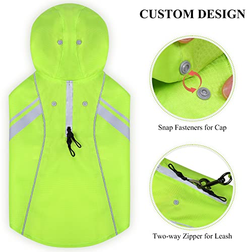 VIVAGLORY Wetoff Dog Raincoat Size S – Water-Repellent, Reflective, Lightweight Rain Jacket for Small Dogs (Bright Yellow)