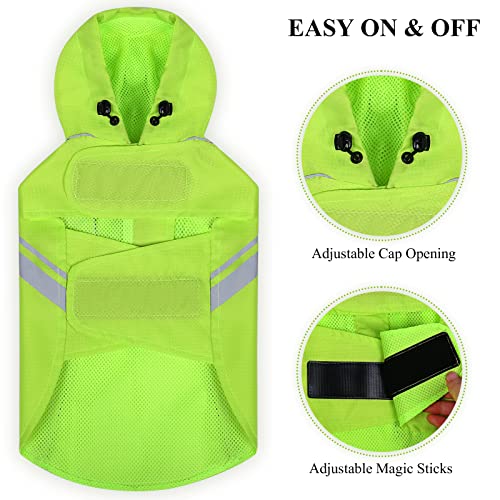 VIVAGLORY Wetoff Dog Raincoat Size S – Water-Repellent, Reflective, Lightweight Rain Jacket for Small Dogs (Bright Yellow)