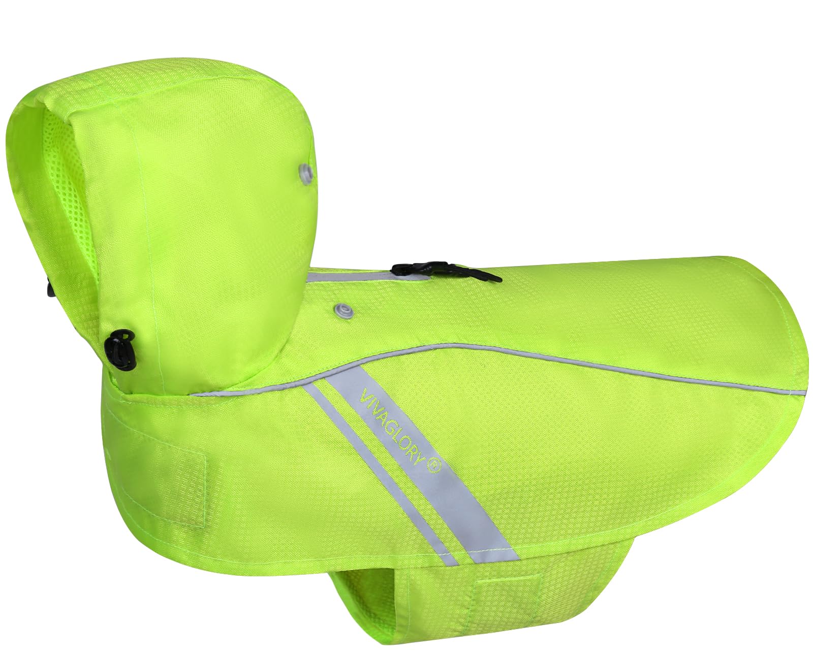 VIVAGLORY Wetoff Dog Raincoat Size S – Water-Repellent, Reflective, Lightweight Rain Jacket for Small Dogs (Bright Yellow)