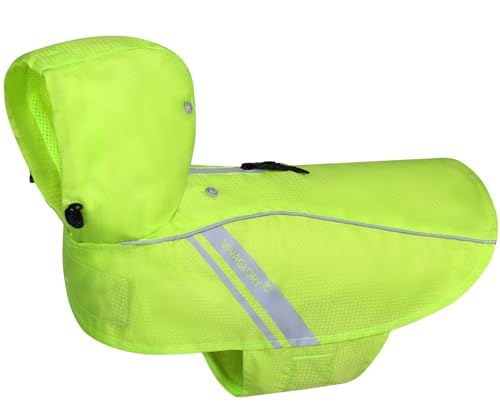 VIVAGLORY Wetoff Dog Raincoat Size S – Water-Repellent, Reflective, Lightweight Rain Jacket for Small Dogs (Bright Yellow)