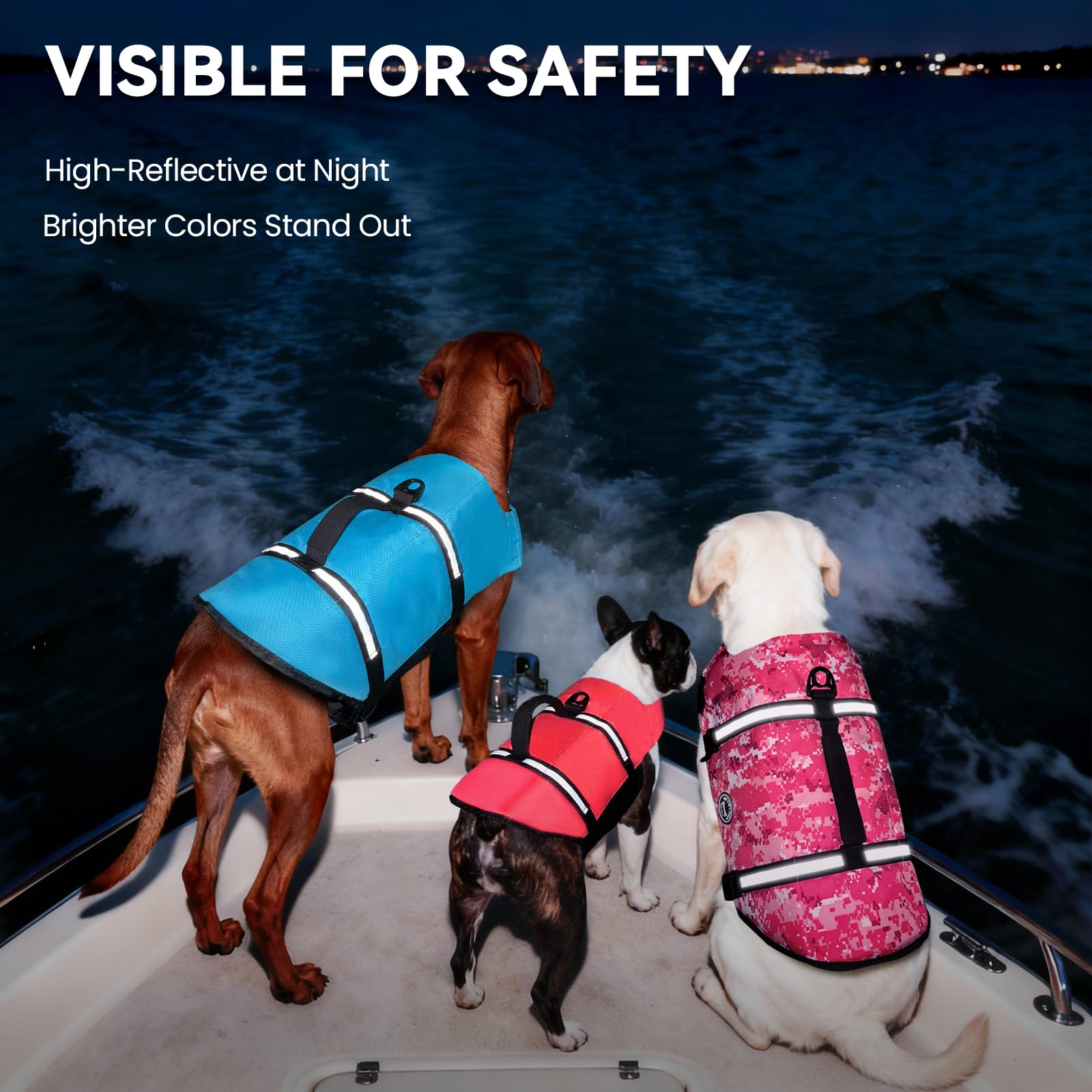 VIVAGLORY XXS Blue Ripstop Dog Life Jacket – Buoyancy Vest with Handle for Small Dogs & Puppies