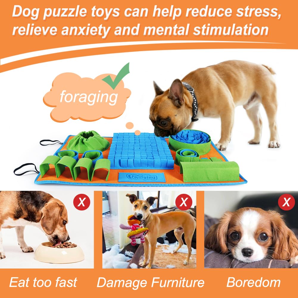 Vivifying Snuffle Mat for Dogs - Interactive Slow Feeding Puzzle for Small & Medium Pets