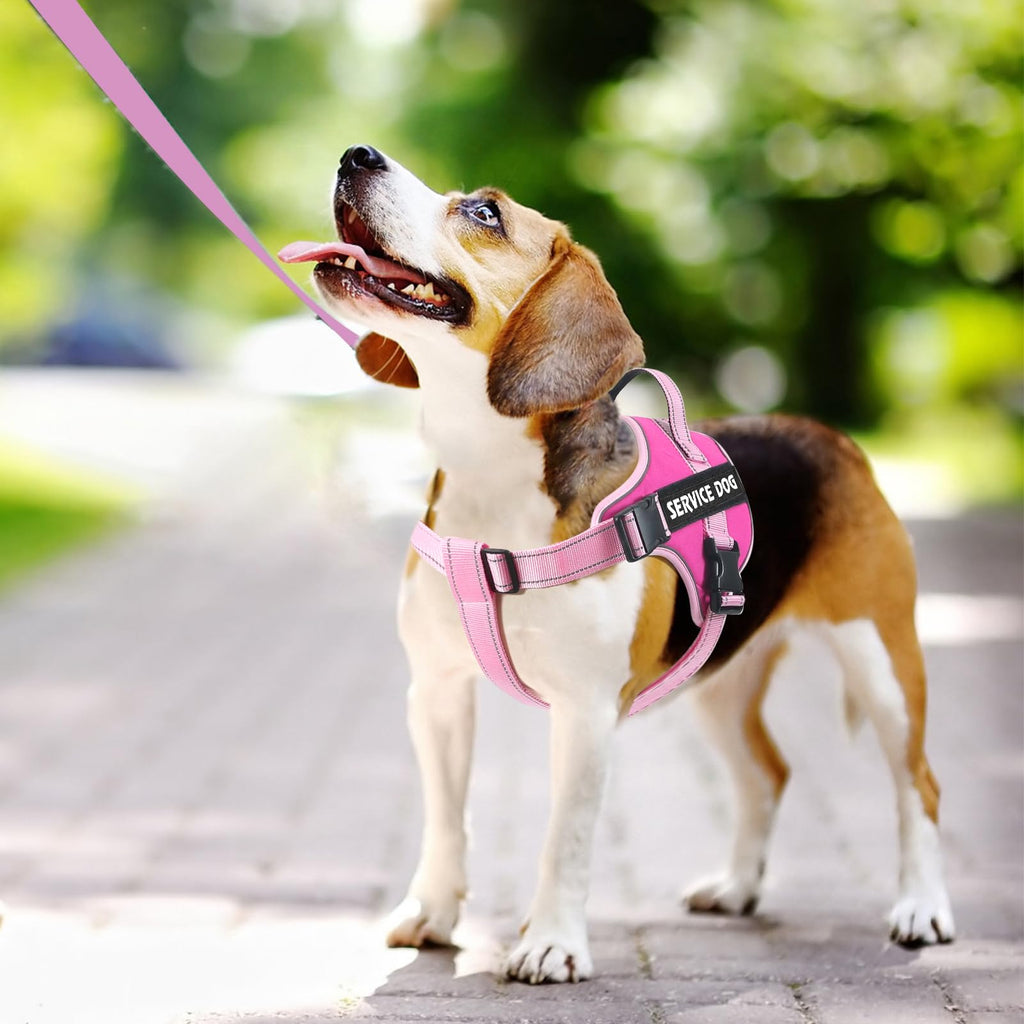 VOOPET Emotional Support Dog Harness - Reflective No-Pull Service Vest for Small Dogs, Pink