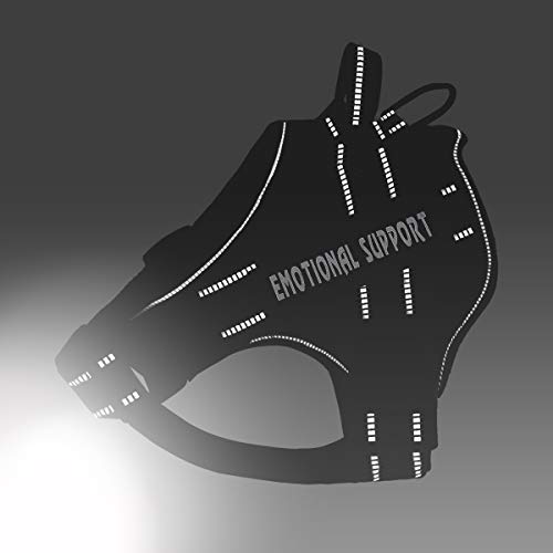 VOOPET Emotional Support Dog Harness XS - No Pull, Reflective, Breathable Oxford Vest for Small Dogs 8.8-15.4 lbs