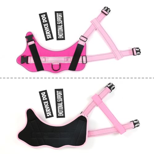 VOOPET Emotional Support Dog Harness XS - No Pull, Reflective, Breathable Oxford Vest for Small Dogs 8.8-15.4 lbs