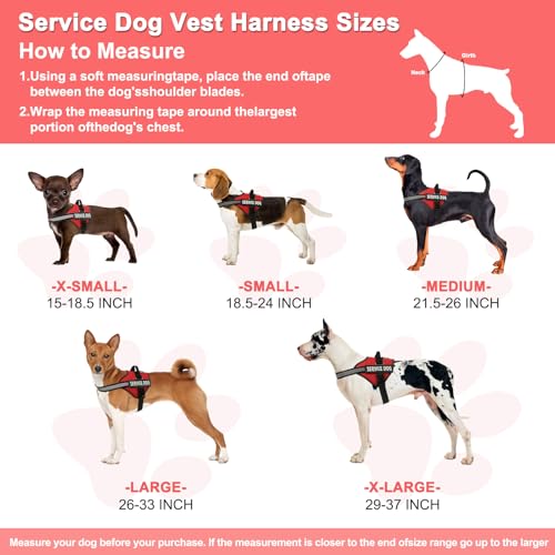 VOOPET Service Dog Vest Harness Kit – No Pull, Reflective, with Patches & Leash for Small to Large Dogs