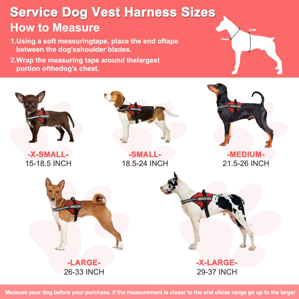 VOOPET Service Dog Vest Harness Kit – No Pull, Reflective, with Patches & Leash for Small to Large Dogs