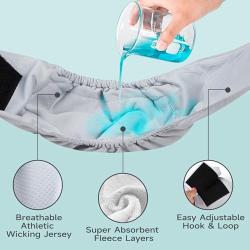 Washable Reusable Male Dog Diapers – High Absorbency Belly Bands for Dogs (5 Pack, Medium, Solid Colors)