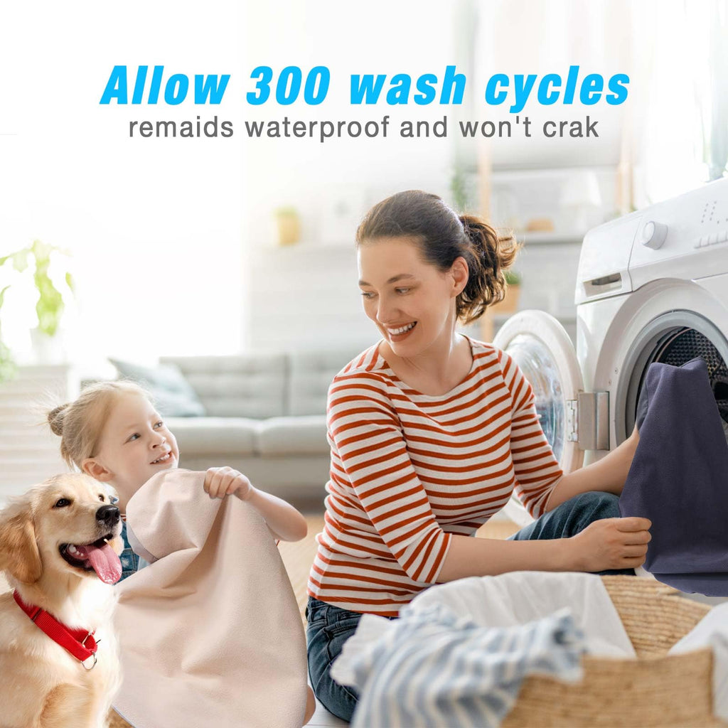 Waterproof Dog Bed Cover Replacement 2 Pack - Washable Noiseless Pet Bed Sheet 30x20 Beige