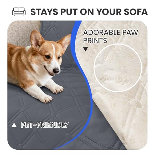 Waterproof Dog Blanket 52x82 Inch Dark Grey – Non-Slip Couch Cover for Sofa, Car, and Crate