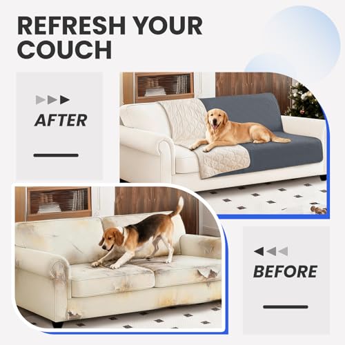 Waterproof Dog Blanket 52x82 Inch Dark Grey – Non-Slip Couch Cover for Sofa, Car, and Crate