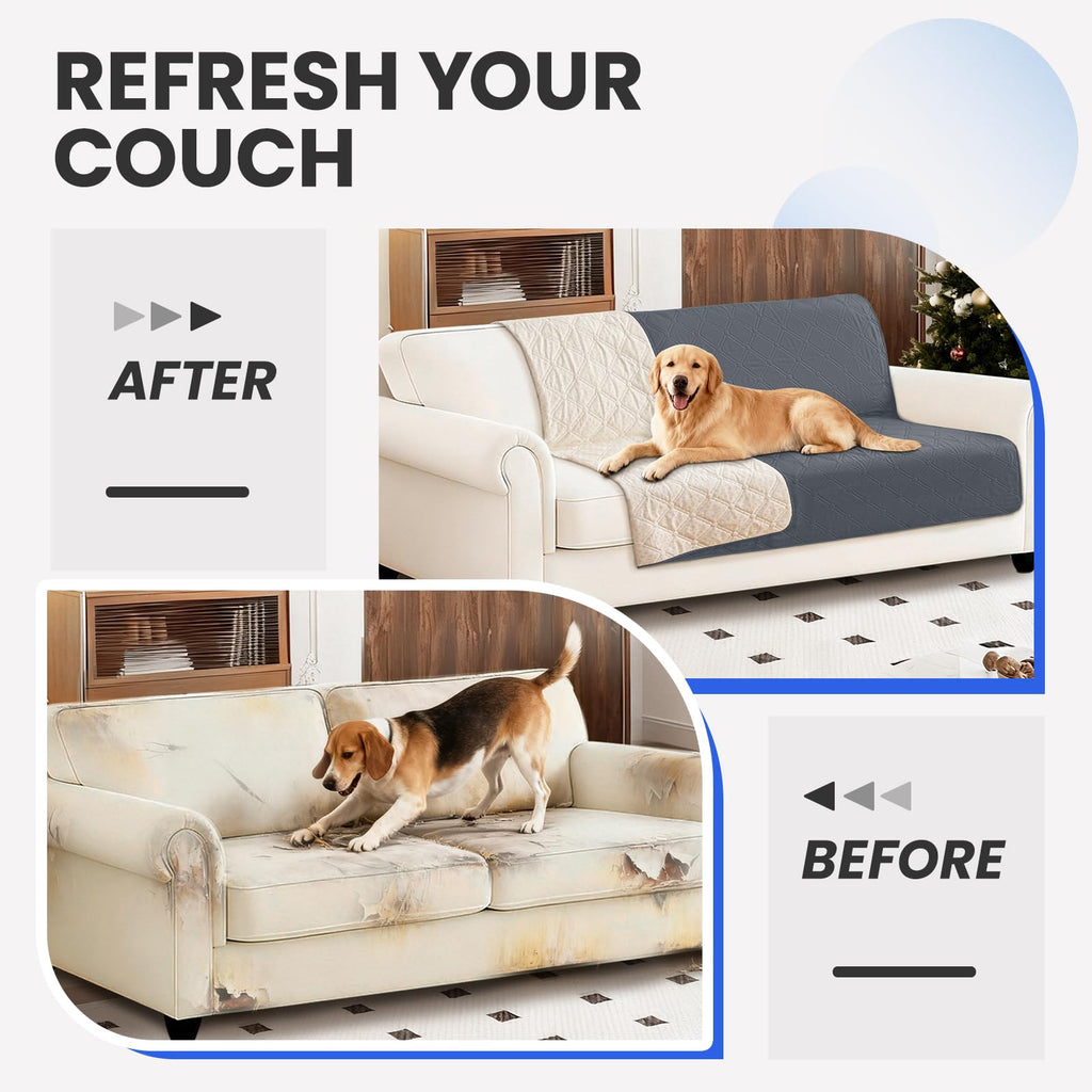 Waterproof Dog Blanket 52x82 Inch Dark Grey – Non-Slip Couch Cover for Sofa, Car, and Crate
