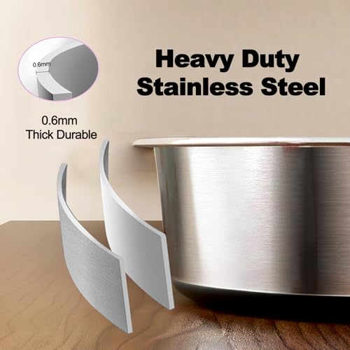 WEDAWN Stainless Steel Pet Bowls 2-Pack – 8-Cup Capacity, Non-Slip Rubber Bottom, Dishwasher Safe for Dogs and Cats