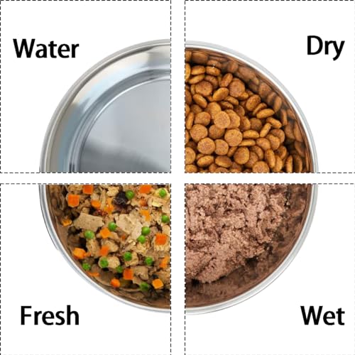 WEDAWN Stainless Steel Pet Bowls 2-Pack – 8-Cup Capacity, Non-Slip Rubber Bottom, Dishwasher Safe for Dogs and Cats