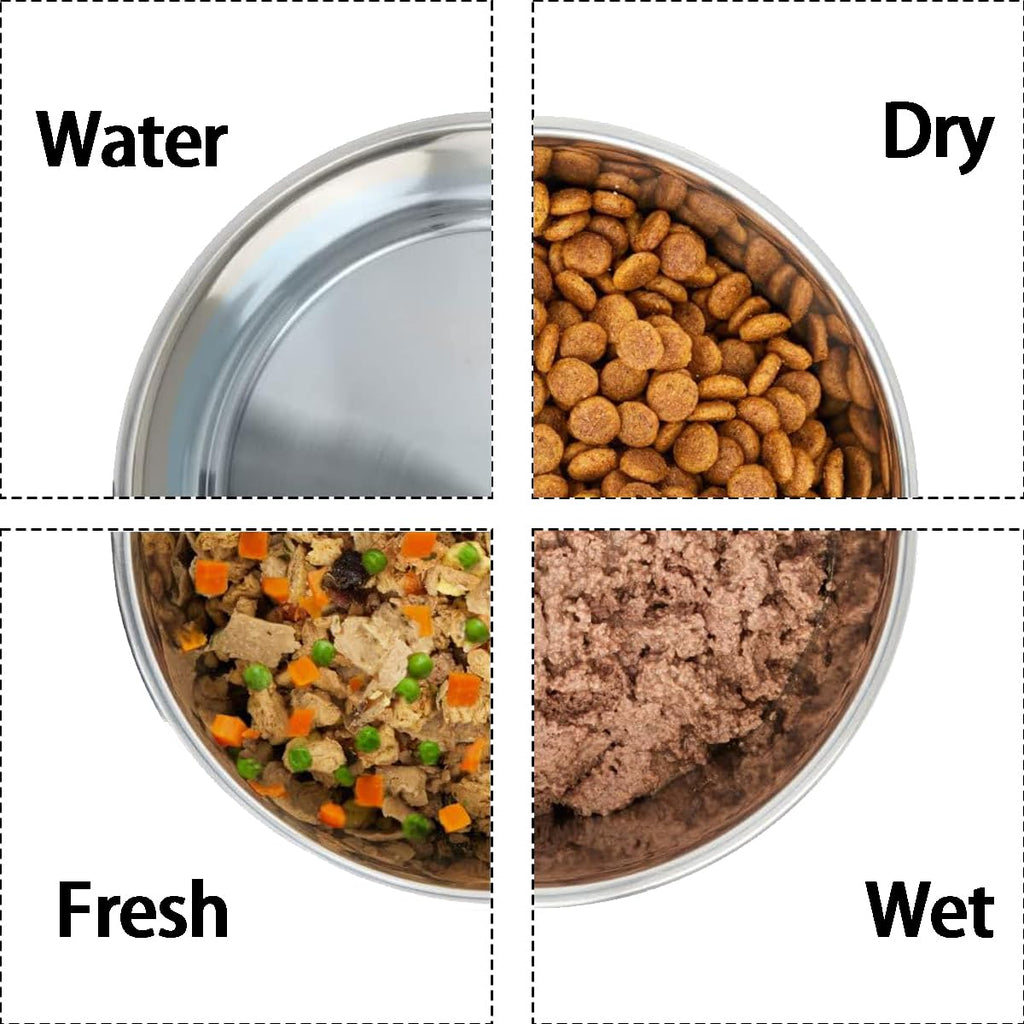 WEDAWN Stainless Steel Pet Bowls 2-Pack – 8-Cup Capacity, Non-Slip Rubber Bottom, Dishwasher Safe for Dogs and Cats