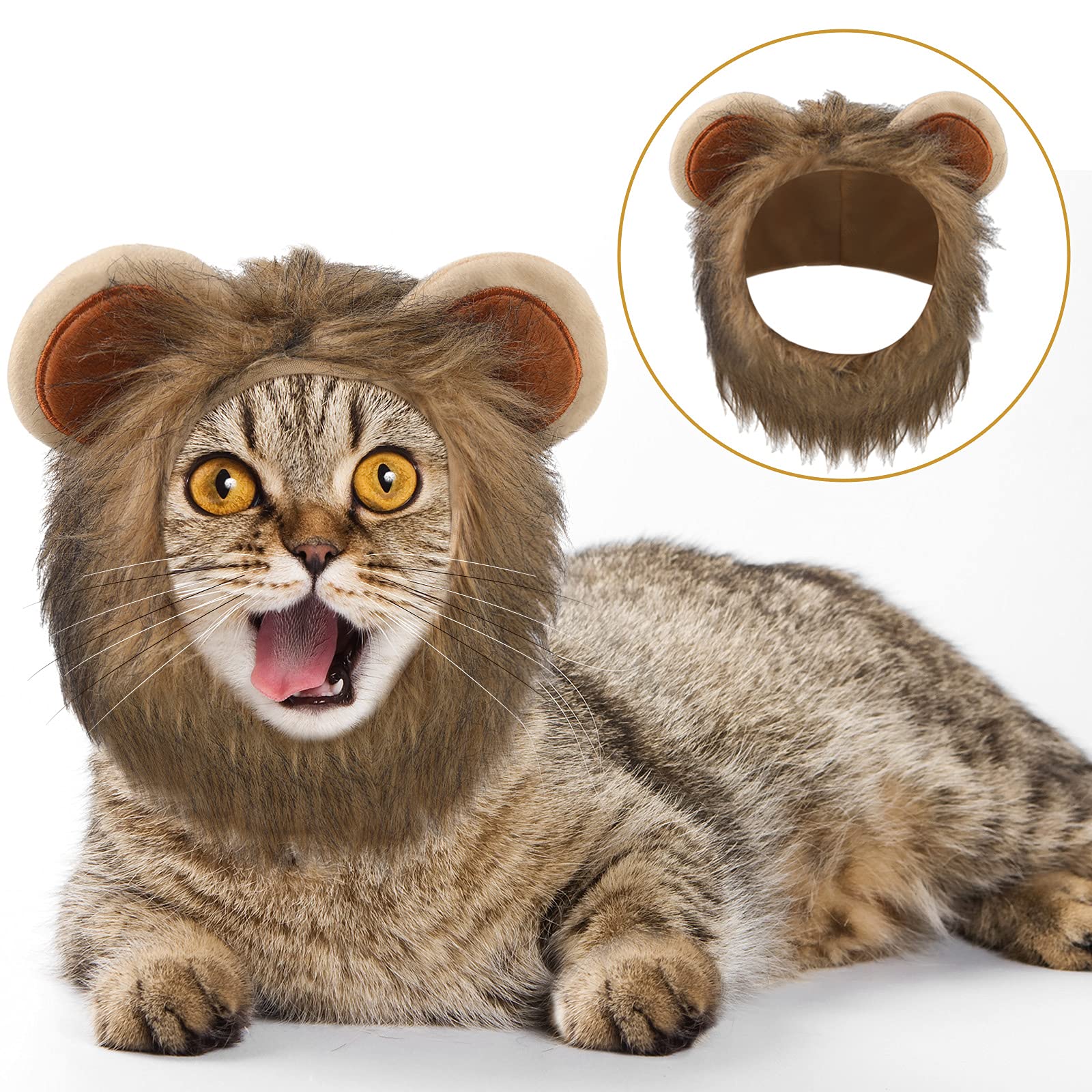 Weewooday 5-Piece Pet Hat Set: Cat & Small Dog Costume Hats (Bunny, Frog, Lion, Sunflower, Banana)