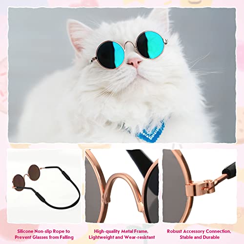 Weewooday 8-Piece Pet Costume Set – Tie Collars and Sunglasses for Small Dogs and Cats