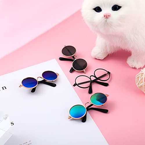 Weewooday 8-Piece Pet Costume Set – Tie Collars and Sunglasses for Small Dogs and Cats