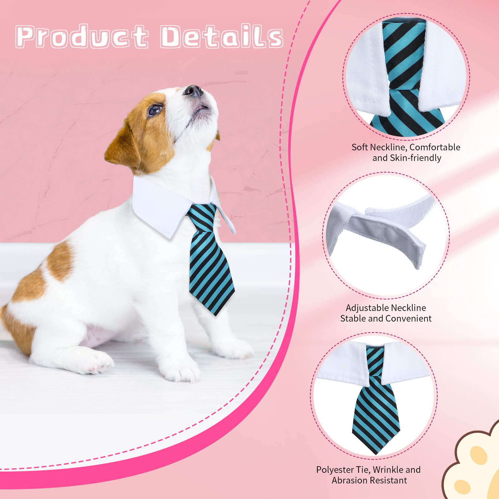 Weewooday 8-Piece Pet Costume Set – Tie Collars and Sunglasses for Small Dogs and Cats