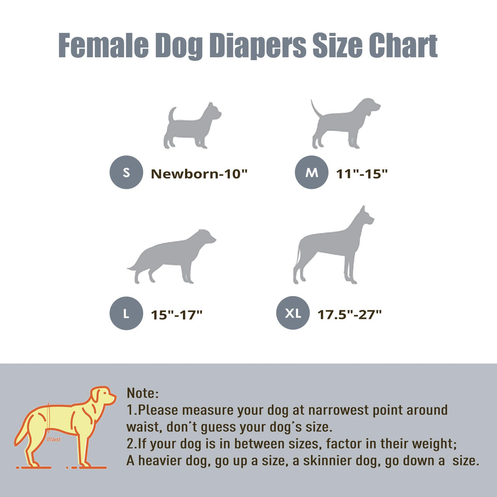 wegreeco Washable Dog Diapers for Female Dogs (3 Pack) – Medium, Black
