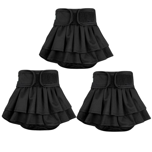 wegreeco Washable Dog Diapers for Female Dogs (3 Pack) – Medium, Black