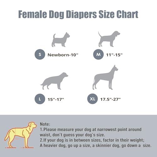 wegreeco Washable Dog Diapers for Female Dogs (3 Pack) – Medium, Black