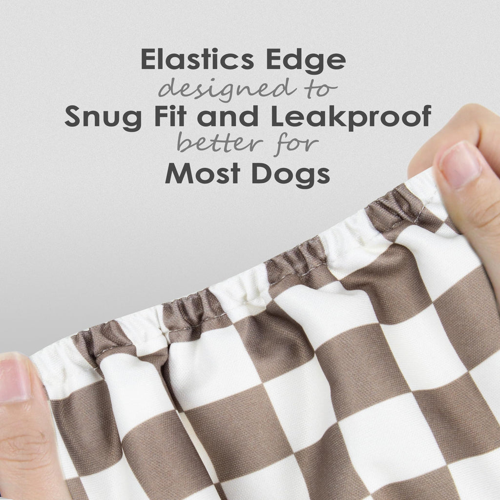 wegreeco Washable Male Dog Belly Band, Pack of 3, Large, Checkerboard Pattern (Black/Grey/Dark Coffee)