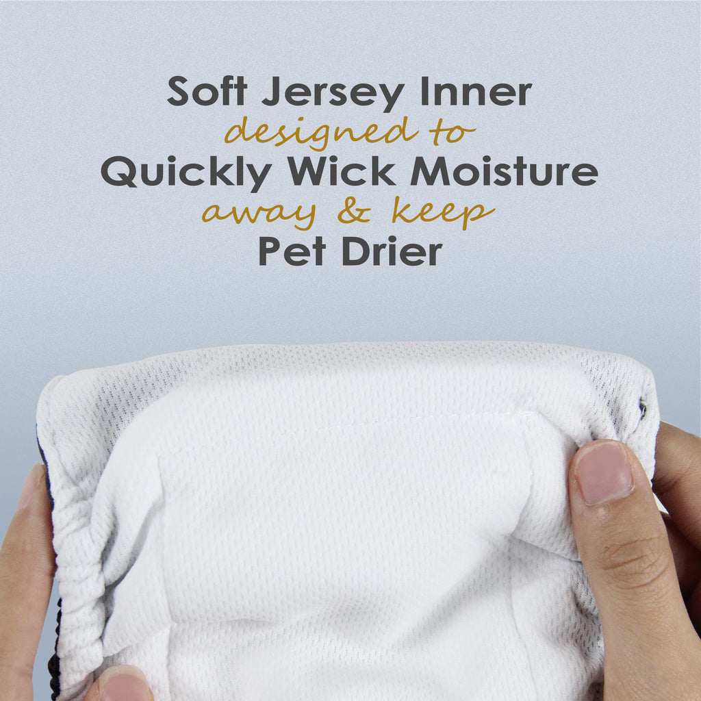 wegreeco Washable Male Dog Belly Wrap – 3-Pack (Medium, Gold/Black/Grey)