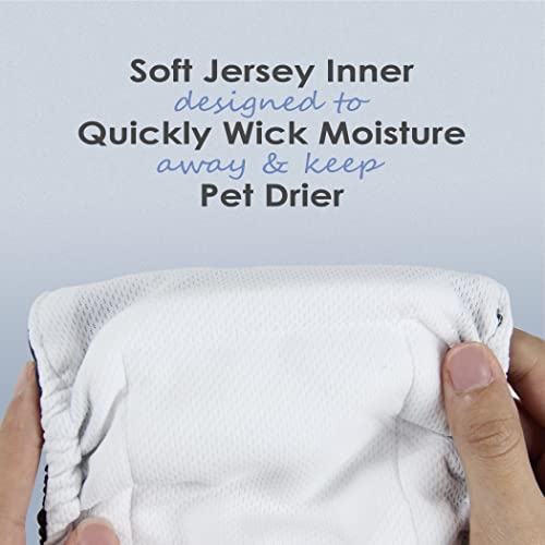 Wegreeco Washable Male Dog Belly Wraps 3-Pack - Large for Dogs 18-20 inch Waist (Black, Charcoal, Navy)