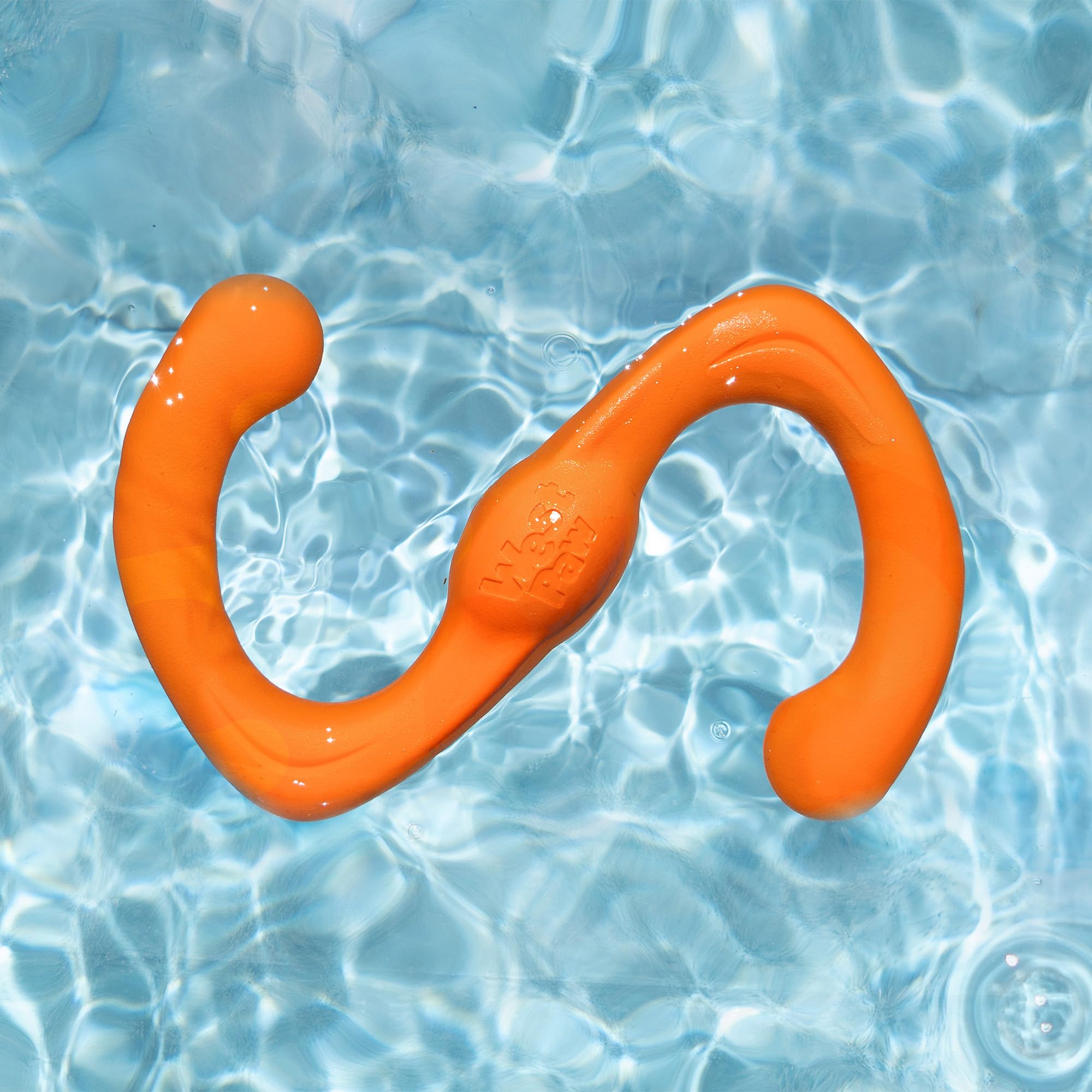 West Paw Zogoflex Bumi Dog Tug Toy – Large 9.5" Tangerine, S-Shaped, Latex-Free, Gentle Chewer