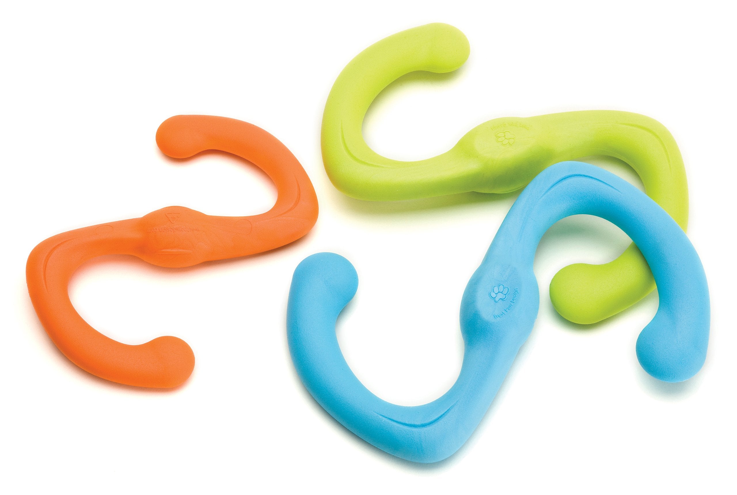 West Paw Zogoflex Bumi Dog Tug Toy – Large 9.5" Tangerine, S-Shaped, Latex-Free, Gentle Chewer
