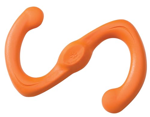 West Paw Zogoflex Bumi Dog Tug Toy – Large 9.5" Tangerine, S-Shaped, Latex-Free, Gentle Chewer
