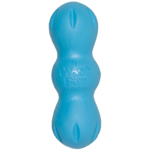 WEST PAW Zogoflex Rumpus Dog Chew Toy – Medium 6.25" Aqua Blue – Floatable, Durable Toy for Aggressive Chewers
