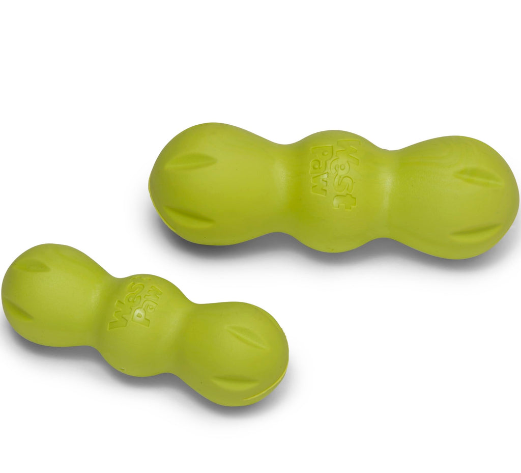 West Paw Zogoflex Rumpus Dog Chew Toy, Small 5.25", Granny Smith – Floatable, Tough, Dishwasher-Safe