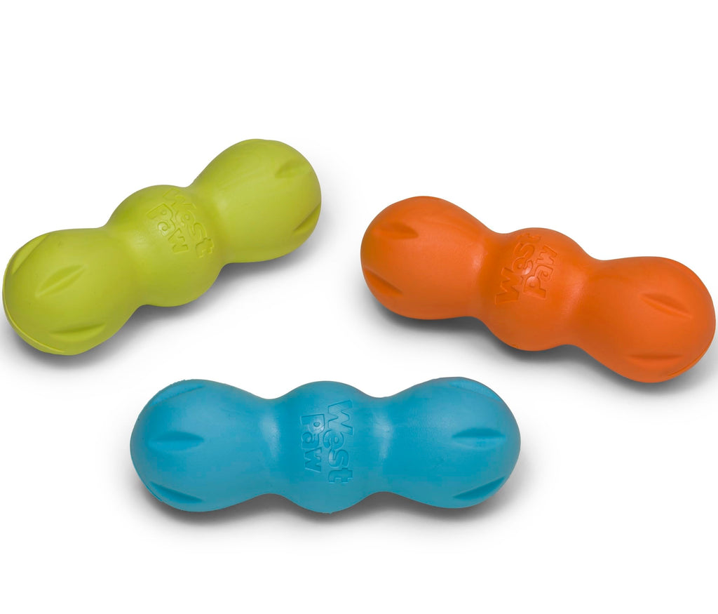 West Paw Zogoflex Rumpus Dog Chew Toy, Small 5.25", Granny Smith – Floatable, Tough, Dishwasher-Safe