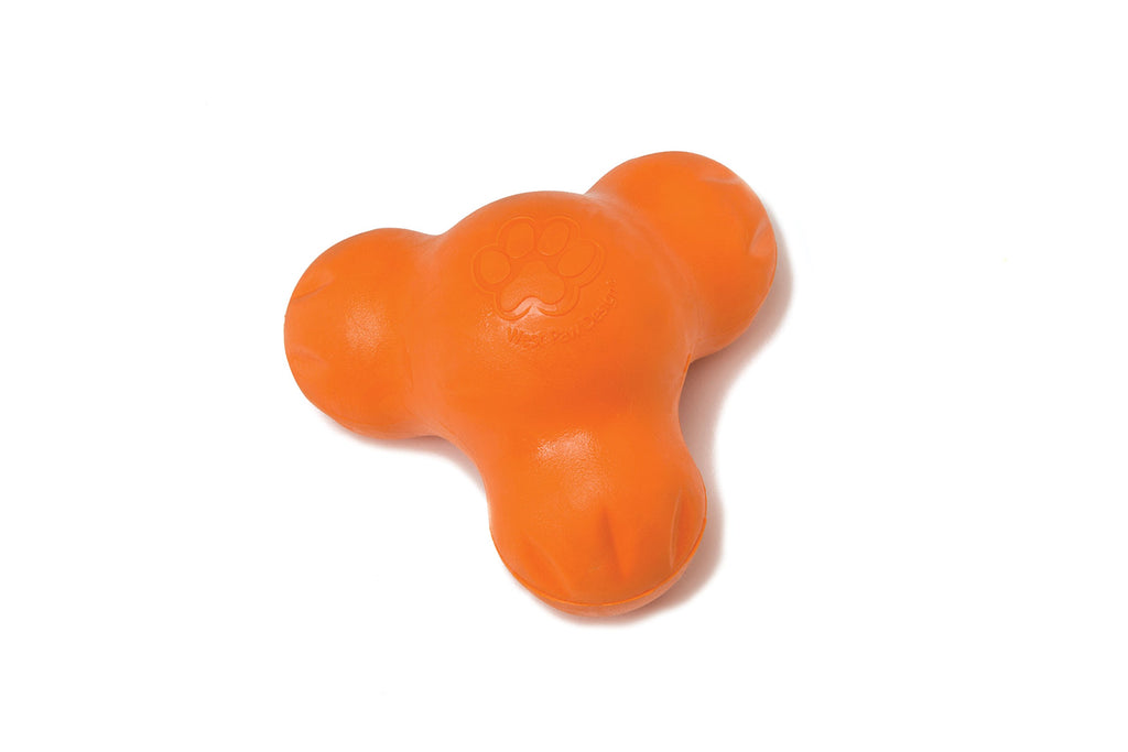 West Paw Zogoflex Tux Interactive Dog Chew Toy – Small, Tangerine, for Aggressive Chewers