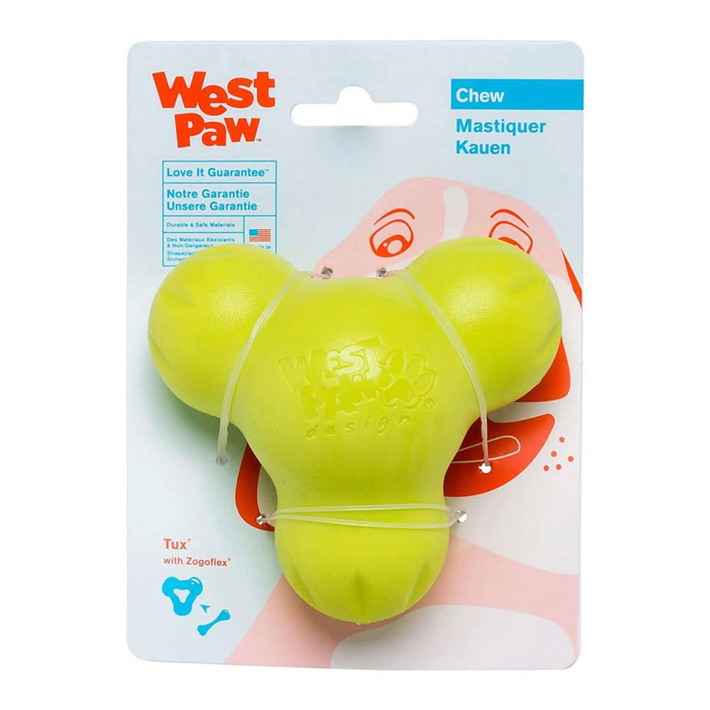WEST PAW Zogoflex Tux Small 4" Granny Smith Treat Dispensing Dog Chew Toy for Aggressive Chewers