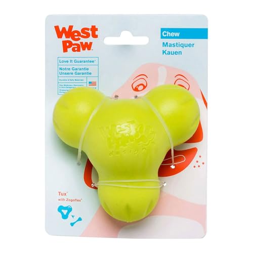 WEST PAW Zogoflex Tux Small 4" Granny Smith Treat Dispensing Dog Chew Toy for Aggressive Chewers