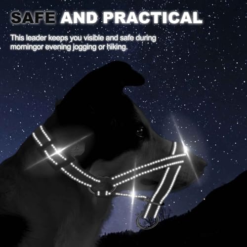 wintchuk Dog Head Collar – Reflective No-Pull Headcollar for Small, Medium & Large Dogs (M, Black)